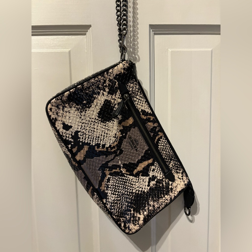 Coach SNAKE EMBOSSED LEATHER clutch/wristlet purse
